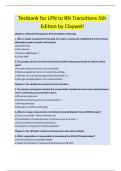 Testbank for LPN to RN Transitions 5th  Edition by Claywell
