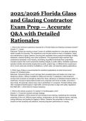 Florida Glass and Glazing Contractor Exam Prep 2026&sol;2027 &ndash; Complete Practice Questions with Correct Answers and Detailed Rationales