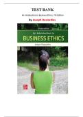 An Introduction to Business Ethics &ndash; 7th Edition&comma; Joseph DesJardins &ndash; Complete Test Bank &lpar;Chapters 1&ndash;12&rpar;