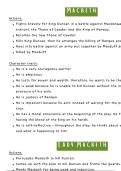 Macbeth: Character & Act 1-3 summary