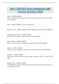Biol 1108 KSU Exam Questions with Correct Answers 2025