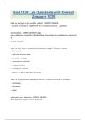 Biol 1108 Lab Questions with Correct Answers 2025