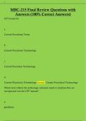 MBC-215 Final Review Questions with  Answers &lpar;100&percnt; Correct Answers&rpar;
