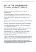 CRJ 110- Final Exam Study Guide Questions with Verified Answers