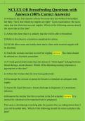 NCLEX OB Breastfeeding Questions with  Answers &lpar;100&percnt; Correct Answers&rpar;