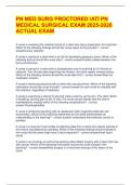 PN MED SURG PROCTORED &sol;ATI PN  MEDICAL SURGICAL EXAM 2025-2026 ACTUAL EXAM