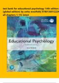 Test Bank For Educational Psychology 14th Edition &lpar;Global Edition&rpar; By Anita Woolfolk&vert; 9780136912224&vert; All Chapters 1-15&vert; LATEST