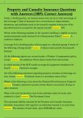 Property and Casualty Chapter 1 Questions  with Answers &lpar;100&percnt; Correct Answers&rpar;