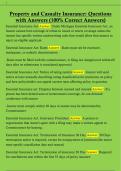 Property and Casualty Insurance&colon; Questions  with Answers &lpar;100&percnt; Correct Answers&rpar; 