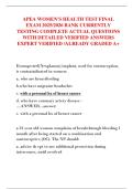 APEA WOMEN'S HEALTH TEST FINAL  EXAM 2025&sol;2026 BANK CURRENTLY  TESTING COMPLETE ACTUAL QUESTIONS  WITH DETAILED VERIFIED ANSWERS  EXPERT VERIFIED &sol;ALREADY GRADED A&plus;