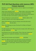 PUP 424 Final Questions with Answers &lpar;100&percnt;  Correct Answers&rpar;