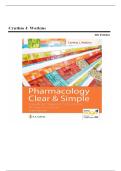TEST BANK FOR Pharmacology Clear and Simple: A Guide to Drug Classifications and Dosage Calculations Fourth Edition by Cynthia J. Watkins COMPLETE GUIDE All CHAPTERS COVERED 100%  VERIFIED A+ GRADE ASSURED!!!!! NEW LATEST UPDATE !!!!!