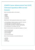 JCAHPO Career Advancement Tool &lpar;JCAT&rpar; COA Exam Questions With Correct Answers 