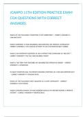 JCAHPO 11TH EDITION PRACTICE EXAM COA QUESTIONS WITH CORRECT ANSWERS