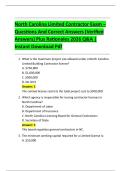 North Carolina Limited Contractor Exam  Questions And Correct Answers &lpar;Verified  Answers&rpar; Plus Rationales 2026 Q&A &vert;  Instant Download Pdf