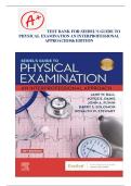 Complete Test Bank for Seidel's Guide to Physical Examination&colon; An Interprofessional Approach 10th Edition by Jane W&period; Ball & Joyce E&period; Dains &vert; Verified Questions and Answers &vert; Updated 2026