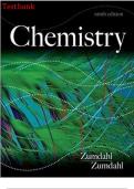 TEST BANK FOR ZUMDAHL CHEMISTRY 9TH EDITION &lpar;Complete Test Bank with Questions and Answers&rpar;