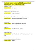 Critical care - intro to ICU Exam Actual Questions and Answers 2026&period;docx