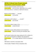 HFHS Critical Care Exam Actual Questions and Answers 2026&period;docx