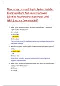 New Jersey Licensed Septic System Installer  Exam Questions And Correct Answers  &lpar;Verified Answers&rpar; Plus Rationales 2026  Q&A &vert; Instant Download Pdf 