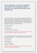 LPN IV THERAPY EXAM WITH VERIFIED  QUESTIONS AND ANSWERS&vert;&vert; ALREADY  GRADED A&plus;&vert;&vert; GUARANTEED PASS&vert;&vert; LATEST  UPDATE 2025 