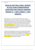 REGIS NU 665 FINAL EXAM &vert; NEWEST  ACTUAL EXAM COMPREHENSIVE  QUESTIONS AND VERIFIED ANSWERS  GRADED A&plus; 