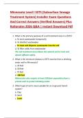 Minnesota Level I SSTS &lpar;Subsurface Sewage  Treatment System&rpar; Installer Exam Questions  And Correct Answers &lpar;Verified Answers&rpar; Plus  Rationales 2026 Q&A &vert; Instant Download Pdf