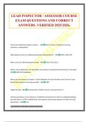 LEAD INSPECTOR &sol; ASSESSOR COURSE EXAM QUESTIONS AND CORRECT ANSWERS&period; VERIFIED 2025&sol;2026&period;