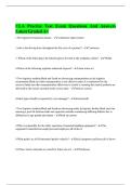 CLA Practice Test Exam Questions And Answers Latest Graded A&plus; 1&period;The Japanese term&comma;kaizen means&colon; - continuous improvement 2&period;who is the driving force throughout the life cycle of a product&quest; - Customers 3&period;&period;Which of the following is the federal agency devoted