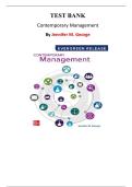 Contemporary Management &ndash; 12th Edition &lpar;2024&rpar; by Jennifer George & Gareth R&period; Jones &vert; Complete Test Bank &lpar;Chapters 1&ndash;19&rpar;