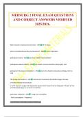 MEDSURG 2 FINAL EXAM QUESTIONS AND CORRECT ANSWERS VERIFIED 2025&sol;2026&period;