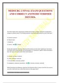 MEDSURG 2 FINAL EXAM QUESTIONS AND CORRECT ANSWERS VERIFIED 2025&sol;2026&period;