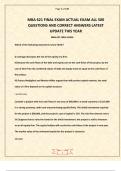 MBA 621 FINAL EXAM ACTUAL EXAM ALL 500 QUESTIONS AND CORRECT ANSWERS LATEST UPDATE THIS YEAR