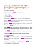 NSG 211- Final Questions and Correct Detailed Answers &vert;&vert;Already Graded A&plus;&vert;&vert;Newest Version 