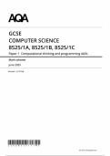 2025 AQA GCSE Computer Science Mark scheme Paper 1 (8525/1A, 8525/1B, 8525/1C: Computational thinking and programming skills)