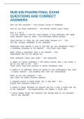 NUR 635 PHARM FINAL EXAM QUESTIONS AND CORRECT ANSWERS