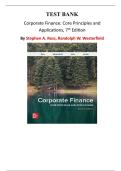 Corporate Finance&colon; Core Principles and Applications &ndash; 7th Edition by Stephen A&period; Ross&comma; Randolph W&period; Westerfield & Bradford D&period; Jordan &vert; Complete Test Bank for Chapters 1&ndash;21
