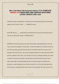 New York State Life Insurance Series 17-51 COMPLETE NEWEST 250 QUESTIONS AND VERIFIED SOLUTIONS LATEST UPDATE THIS YEAR