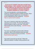 GALEN NU131 NURSING AND HEALTHCARE FINAL  EXAM VERSION 1 AND 2 NEWEST 2025&sol; 2026 ACTUAL  EXAM COMPLETE 200 QUESTIONS AND CORRECT  DETAILED ANSWERS &lpar;VERIFIED ANSWERS&rpar;  &vert;ALREADY GRADED A&plus;&vert;&vert; LATEST EXAM&excl;&excl;&excl;&excl;&excl; 