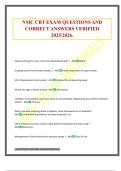 NMC CBT EXAM QUESTIONS AND CORRECT ANSWERS VERIFIED 2025&sol;2026&period;