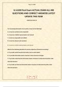 IU A100 Final Exam ACTUAL EXAM ALL 400 QUESTIONS AND CORRECT ANSWERS LATEST UPDATE THIS YEAR