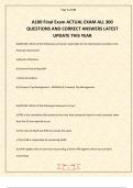 A100 Final Exam ACTUAL EXAM ALL 300 QUESTIONS AND CORRECT ANSWERS LATEST UPDATE THIS YEAR