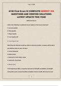 A100 Final Exam IU COMPLETE NEWEST 350 QUESTIONS AND VERIFIED SOLUTIONS LATEST UPDATE THIS YEAR