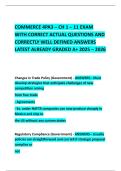 COMMERCE 4PA3 &ndash; CH 1 &ndash; 11 EXAM WITH CORRECT ACTUAL QUESTIONS AND CORRECTLY WELL DEFINED ANSWERS LATEST ALREADY GRADED A&plus; 2025 &ndash; 2026