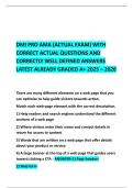 DMI PRO AMA &lpar;ACTUAL EXAM&rpar; WITH CORRECT ACTUAL QUESTIONS AND CORRECTLY WELL DEFINED ANSWERS LATEST ALREADY GRADED A&plus; 2025 &ndash; 2026
