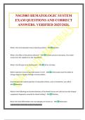 NSG5003 HEMATOLOGIC SYSTEM EXAM QUESTIONS AND CORRECT ANSWERS&period; VERIFIED 2025&sol;2026&period;