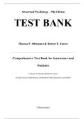 Abnormal Psychology 9th Edition Test Bank – Thomas F. Oltmanns & Robert E. Emery