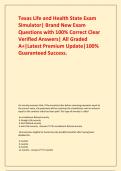Texas Life and Health State Exam Simulator&vert; Brand New Exam Questions with 100&percnt; Correct Clear Verified Answers&vert; All Graded A&plus;&vert;Latest Premium Update&vert;100&percnt; Guaranteed Success&period;
