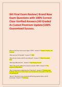   SHI Final Exam Review&vert; Brand New Exam Questions with 100&percnt; Correct Clear Verified Answers&vert;All Graded A&plus;&vert;Latest Premium Update&vert;100&percnt; Guaranteed Success&period;