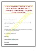 NURS 5120 ADULT GERONTOLOGY LAB FULL HEAD TO TOE ASSESSMENT QUESTIONS AND CORRECT ANSWERS&period; VERIFIED 2025&sol;2026&period;
